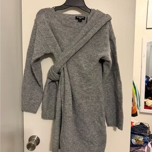 PrettyLittleThing Gray One Shoulder Dress